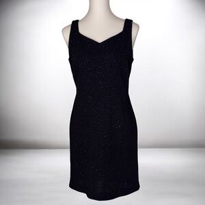 Vintage David Warren Petites Chic Black Midi Dress.   Size 8p